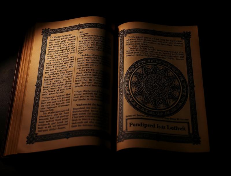 Manuscrito antigo com padrões geométricos